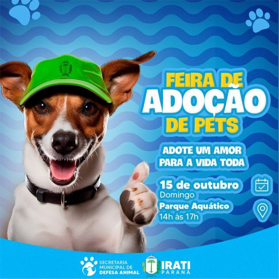 Domingo (15) tem Feira de Adoção de Pets no Parque Aquático