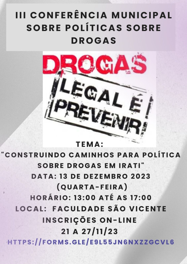 Conferência Municipal de Políticas sobre Drogas discute ações de enfrentamento as drogas em Irati