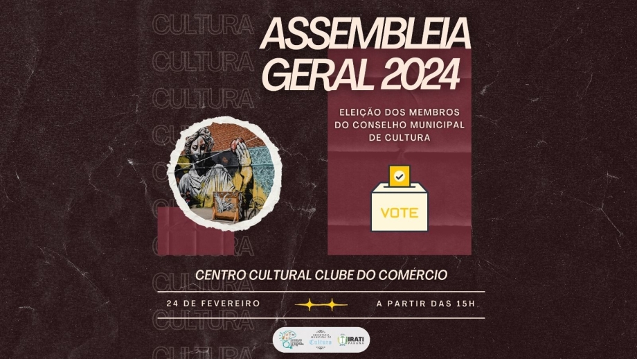 Eleição do Conselho Municipal de Cultura acontece dia 24/02