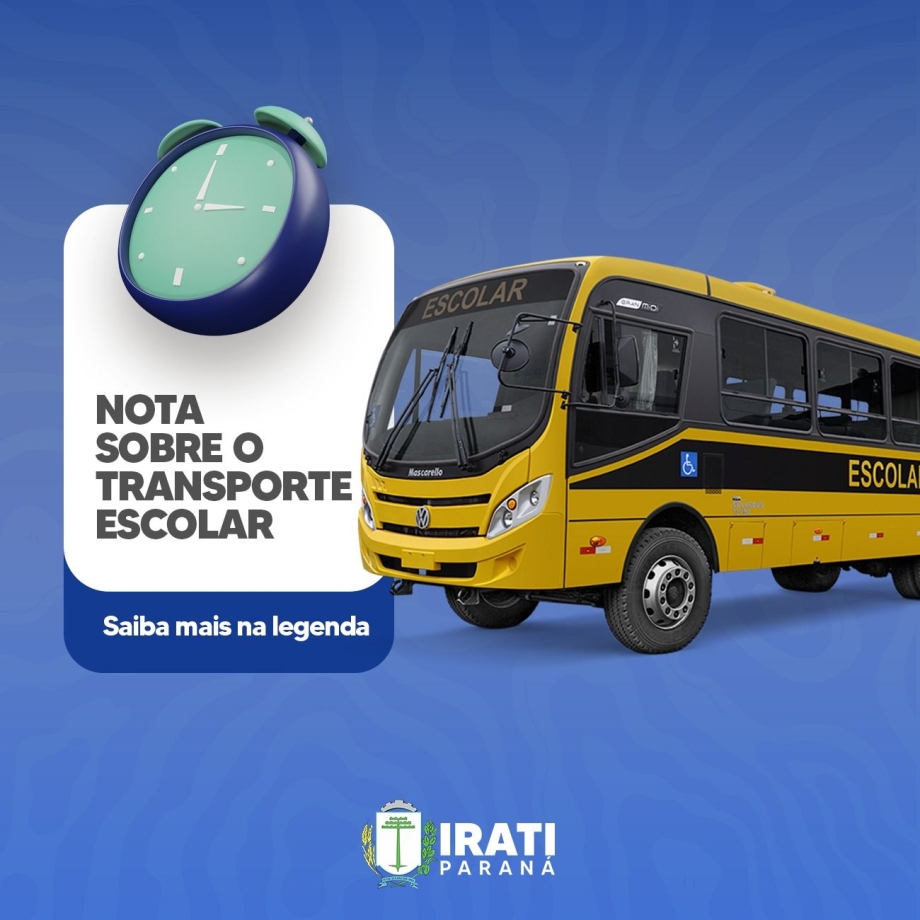 NOTA TRANSPORTE ESCOLAR - Mudança de horários para algumas localidades