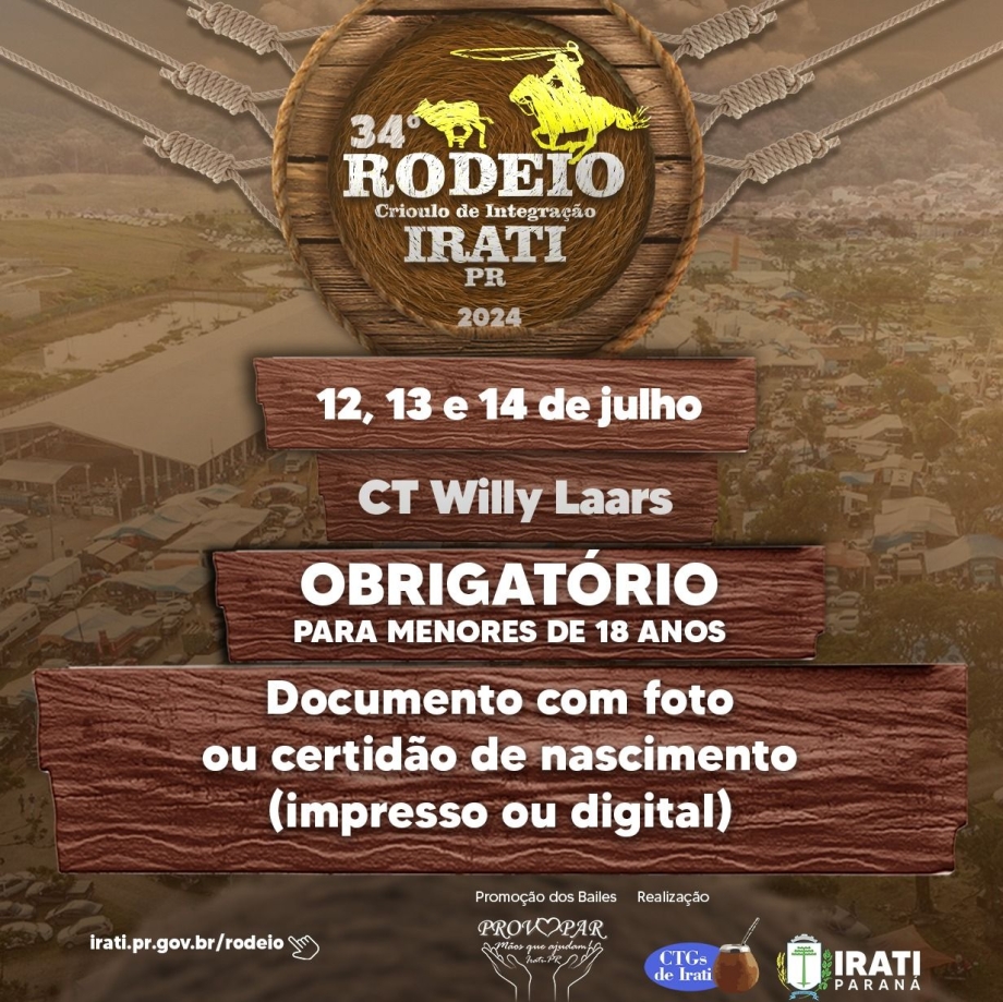 Documento de identificação será obrigatório para entrada de menores no Rodeio