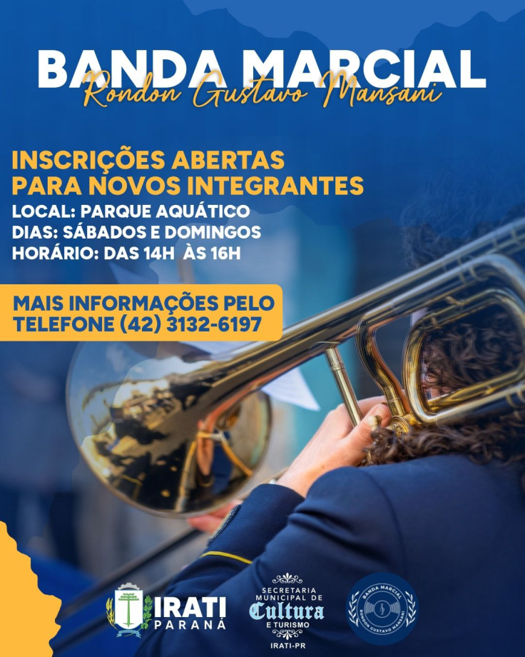 Banda Marcial Rondon Gustavo Mansani abre inscrições para novos integrantes em Irati