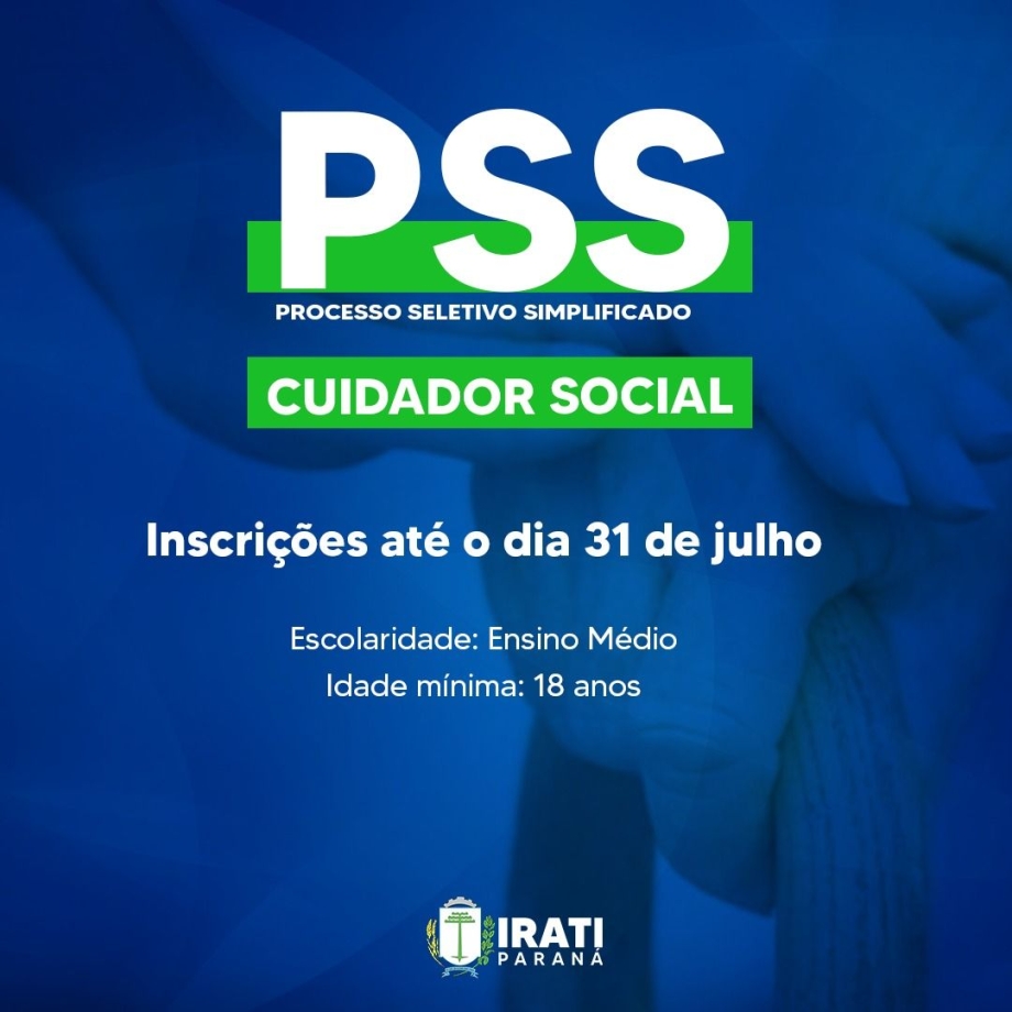 PSS para contratação de cuidador social está com inscrições abertas