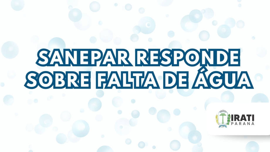 Sanepar atende solicitação da Prefeitura e adota medidas emergenciais para o abastecimento de água