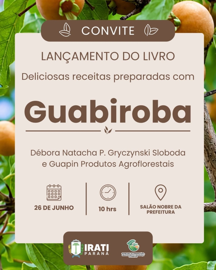 Livro com receitas à base de guabiroba será lançado em Irati 