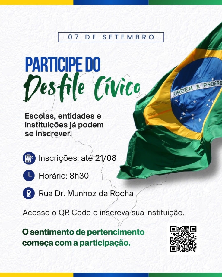 Prefeitura abre inscrições para o Desfile Cívico em Irati